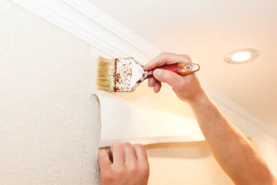 Pose de papier peint à Leyr — revêtements muraux et toiles de verre